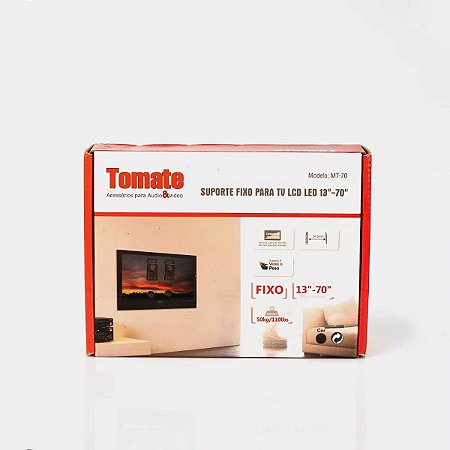 Suporte Fixo Para Tv Lcd Led 13 a 70 Polegadas Mt-70 Tomato