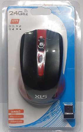 Mouse Wirelles XLS Vermelho 2.4Ghz 1200DPI