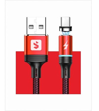 Cabo Magnetico Para Carregamento USB Vermelho Sumexr SX-B16V8