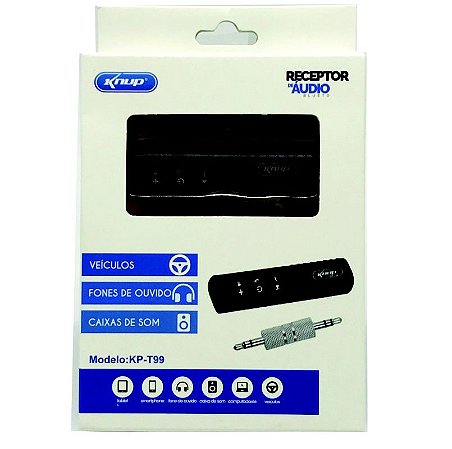 Receptor De Áudio Bluetooth Para Som E Fone Auxiliar Kp-t99