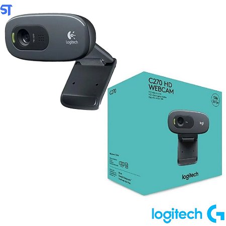 WebCam Logitech C270 HD com 3 MP para Chamadas e Gravações em Vídeo Widescreen 720p