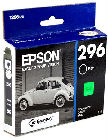 Cartucho de Tinta Epson 296 Preto 130 Paginas T296120 BR