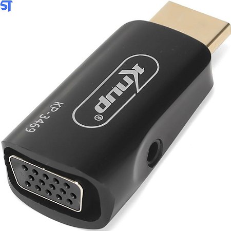 Adaptador Conversor Hdmi x Vga Com Saída De Áudio Knup Kp-3469
