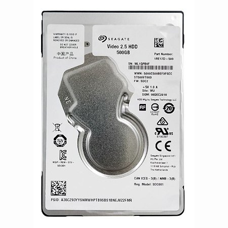 Hd Notebook 500gb Sata Seagate Video 2.5 Slim St500vt003