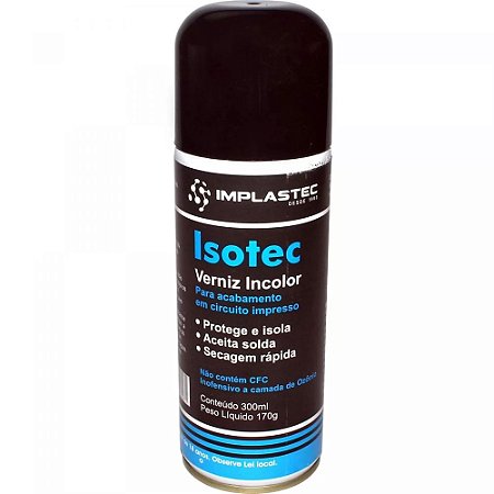 Isotec Verniz Incolor Implastec Aerossol Sem CFC 170g 300ml