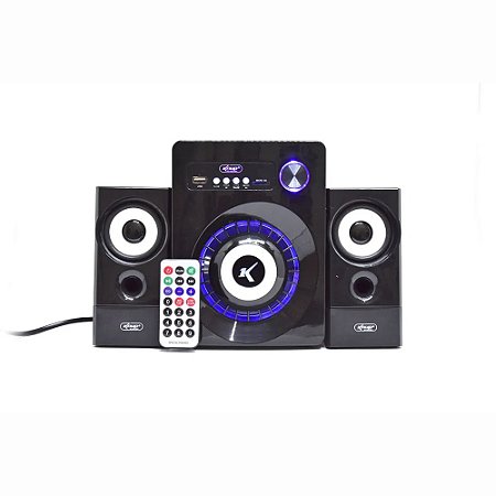 Sistema de Som Amplificado Subwoofer 2.1 Bluetooth Knup Kp-6022BH 16W De Potência