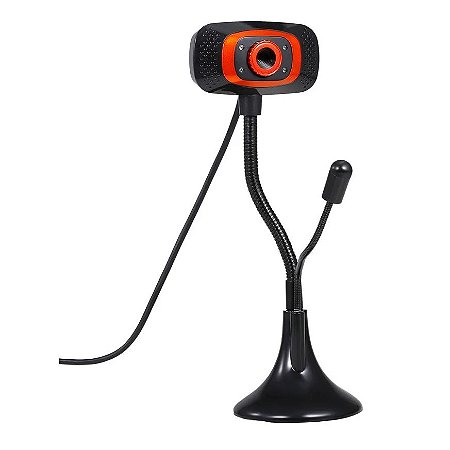 WebCam 480p Usb Com Led e Microfone Usb 2.0 Com Tripé Flexivel