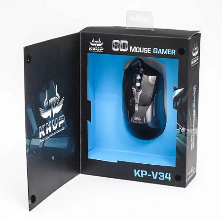 Mouse Gamer Usb 6D 6 Botões 3200Dpi de Resolução Knup KP-V34