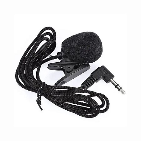 Microfone De Lapela 30Hz-15000Hz 3.5mm Com Clipe Preto Conector P2