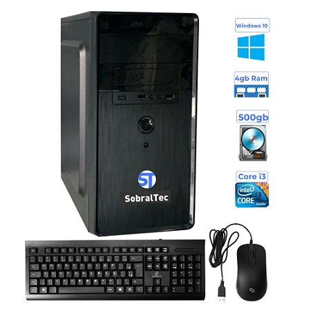 Computador SobralTec Core i3-3220- Hd 500Gb - Memória 4Gb - Teclado e Mouse