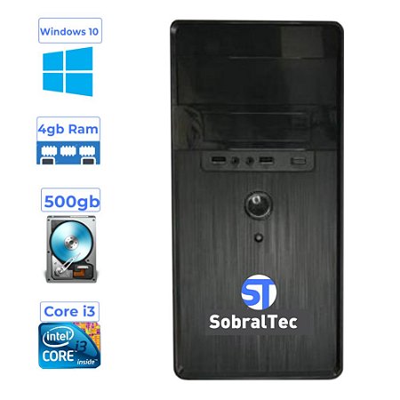 Computador Cpu SobralTec Core i3-3220 Hd 500Gb Memória 4Gb Configurável