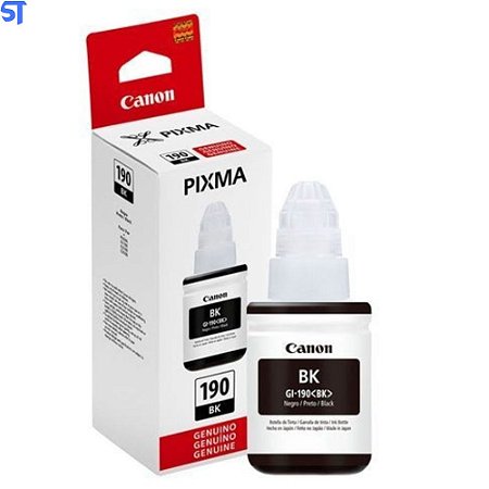 Refil de Tinta Canon GL 190 BK Preto Original 135ML, Rende Até 6.000 Paginas