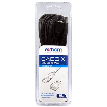 Cabo Extensor Usb 2.0 10 Metros Exbom CBX-U2AMAF100