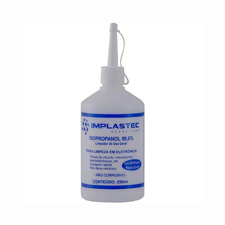 Álcool Isopropílico 99,8% Isopropanol Garrafa 250m Implastec