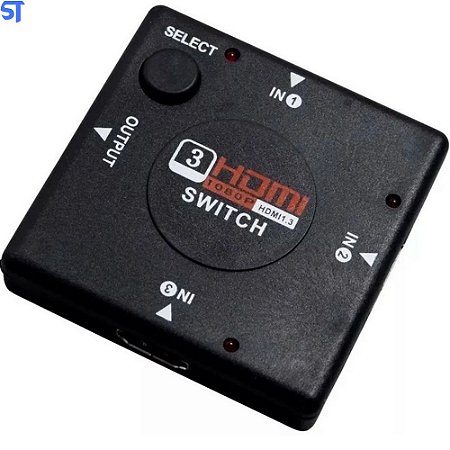 Switch HDMI 3x1 1080P 3D- 3 Portas de Entrada 1 Porta Saída- Hd31-1