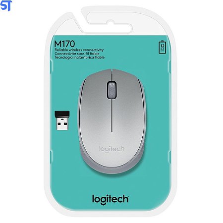 Mouse Logitech Wireless M170 Prata