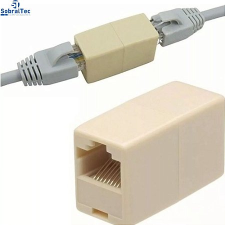 Emenda Rj45 8 vias Simples Reta