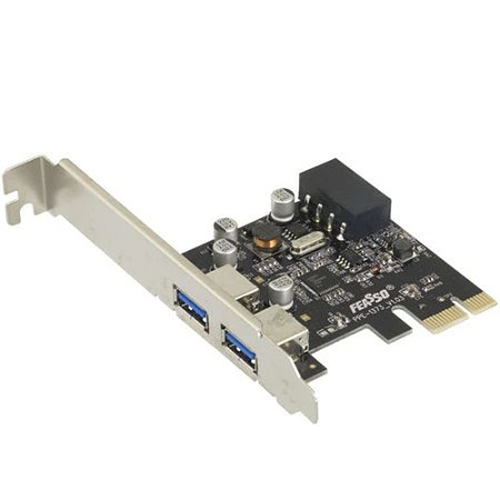 Placa PCI-E Com 2 Portas Usb 3.0 Plug And Play Transferência 5Gb/s Knup KP-T106