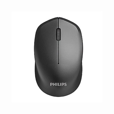 Mouse Sem Fio Tecnologia RF 2,4GHz Sensor Óptico 3 Botões de Função Philips Preto - SPK7344