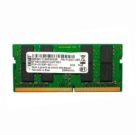 Memória Notebook DDR4 de 8GB Smart SF4641G8CKHIWDFSEG PC4-2133P-SE1-11