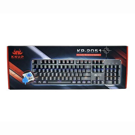 Teclado Gamer Mecânico Anti-Ghosting Led Backlight Corpo Em Metal Kp-2051