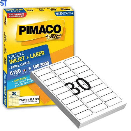 Etiqueta Inkjet Para Laser Carta 25 x 66 100 Folhas 6180