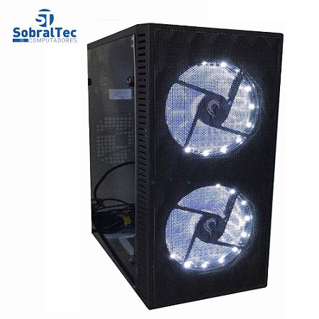 Gabinete Mini SobralTec Preto Com Lateral em Acrílico - Sem Fonte