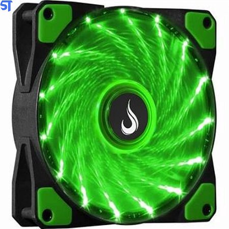 Cooler Fan Rise Mode Wind W1, 120mm LED Verde RW-WN-01-BG