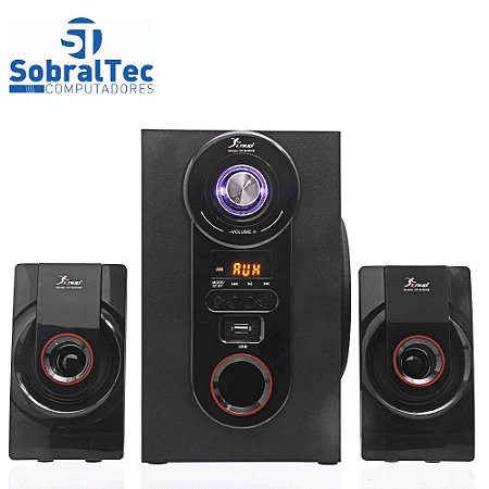 Sistema De Som Bluetooth MP3 Hi-Fi USB Cartão SD Knup KP-6002BH