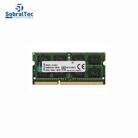 Memória Ram Notebook 8Gb Ddr3L Kingston 1333 Kvr16ls11/8 Low 1.35v