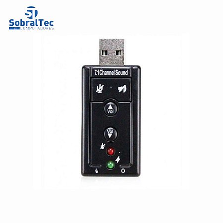 Placa De Som Usb 2.0 Externa 7.1 Virtual Channel Sound Xtrad XT2028