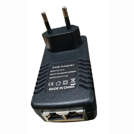 Fonte POE Compacta 48v 500ma Bivolt Para Antenas Leds Etc