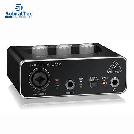 Interface De Áudio U-Phoria UM2 Behringer 2 Canais 16 bits/48 kHz