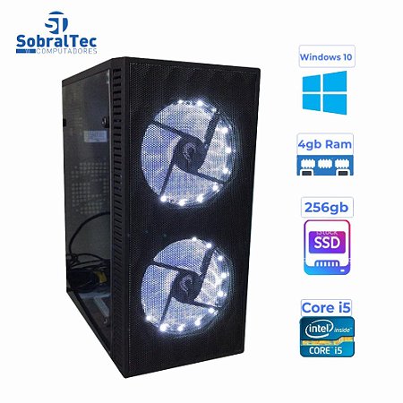 Computador Core i5 HD SSD 256GB Memória 4GB Gabinete Em Acrílico Fonte Real 500W