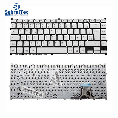 Teclado Notebook Compativel Com Samsung Np500r4k Np500r4l 500r4k - White - BR - No Frame