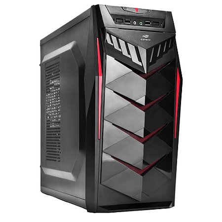 Gabinete Gamer MT-G70BK Preto LED Vermelho Midtower ATX USB 2.0 - C3Tech