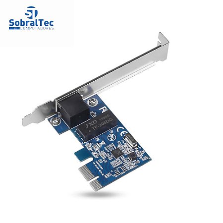 Placa De Rede Pci Express RJ-45 10/100/1000Mbps Gigabit Realtek Kebidu X4-02