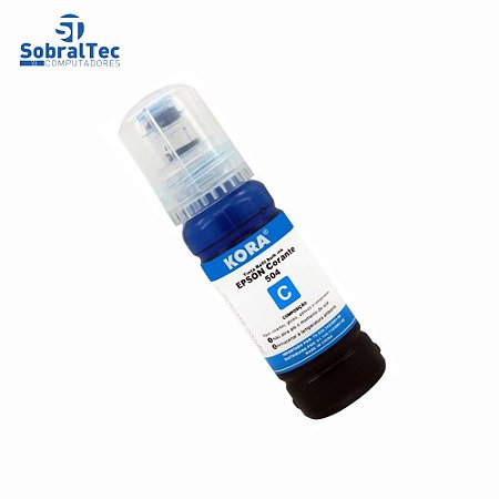 Tinta Refil Bulk Ink Compativel Epson 504/544 Corante Cyano 70mL Kora R-EP70C, Para Ecotank Epson L3150 / L3110 /L3250