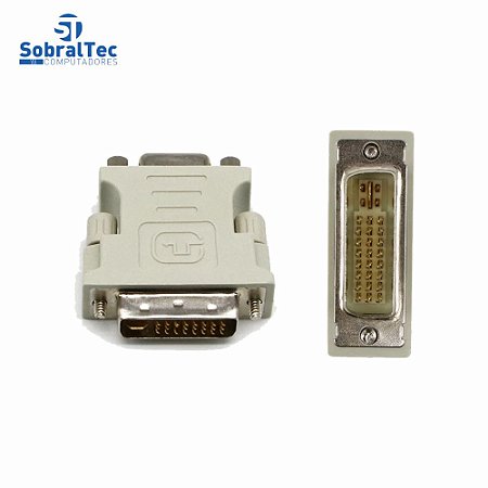 Adaptador Conversor DVI-I 24+5 Macho x VGA Fêmea Para Pc, Notebook, Placas De Vídeo