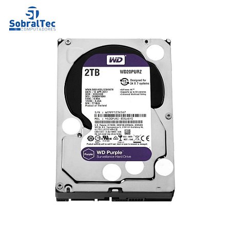 HD WD Purple Surveillance  2Tb 3.5 Sata - Wd20purz