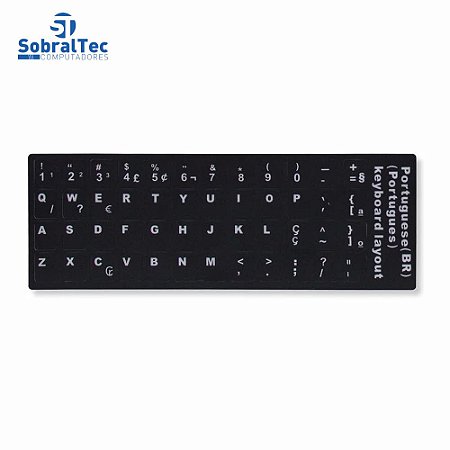 Adesivo Key Sticker Para Notebook Preto Keyboard Layout AC051