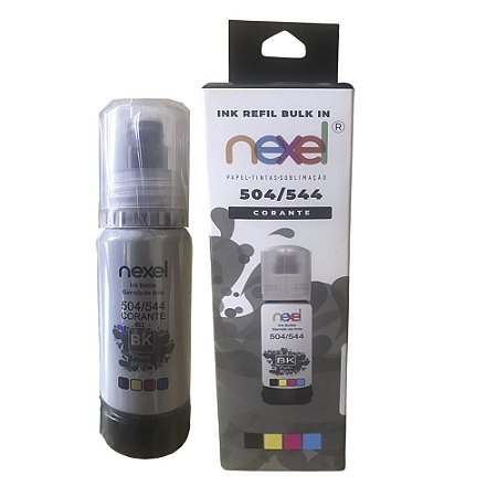 Tinta Refil Bulk Ink Compativel Epson Corante 70Ml Preto -504/ 544 Nexel Para Ecotank L3150 / L3110 / L5190 / L3250