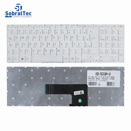 Teclado Para Notebook Sony Vaio Svf15213cbw Svf152c29x Branco Br Ç