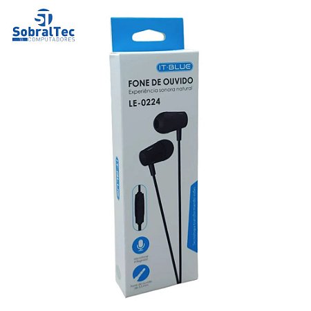 Fone De Ouvido Para Smartphone P2 Com Microfone IT BLUE LE-0224