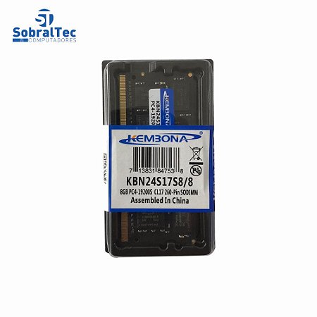 Memoria Ram Notebook Ddr4 Pc4 8Gb 2400Mhz Kembona KBN24S17S8/8