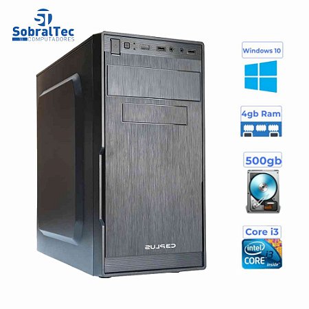 Computador Core i3 - Memória  4GB - HD 500 Gb - Gabinete  MICRO-ATX MT-23V2BK Com Fonte 200W C3P
