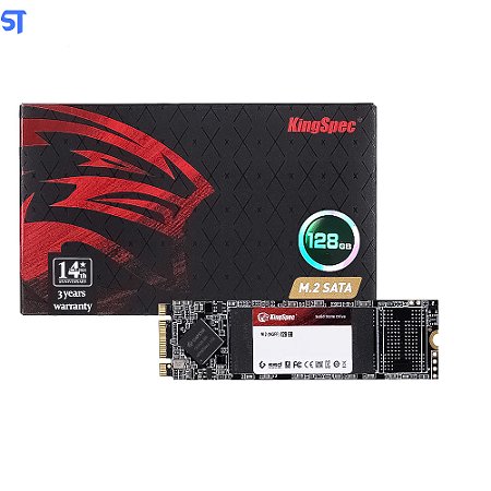 HD SSD M.2 SATA 128GB Leitura 550Mb/s Gravação 480Mb/s - KingSpec
