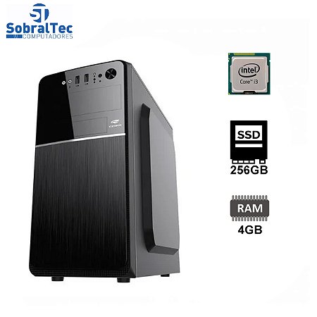 Computador Core i3 3220-H61 Wovibo- HD SSD 128GB T650- Memória 4GB- Gabi Micro-Atx Mt-24V2BK