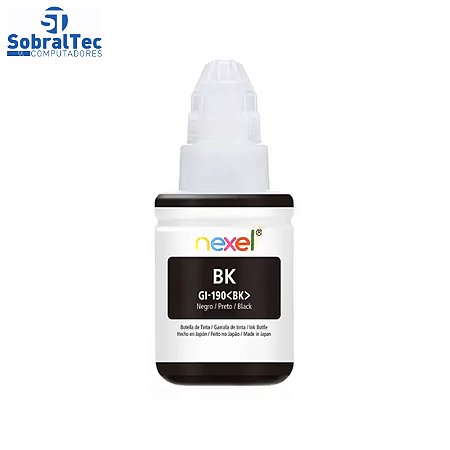 Refil De Tinta Compativel Canon Nexel Preto GL-190 135ML- Para 1100-2100-3100-3102-4100-4102