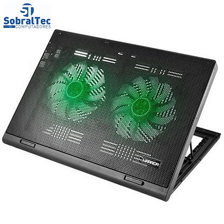 Suporte Para Notebook Cooler Gamer Warrior Luigia Led Verde